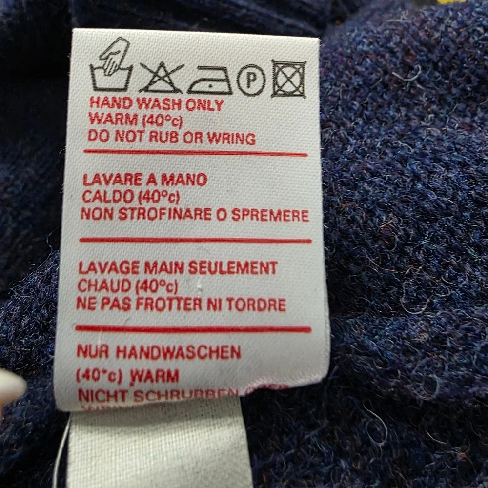 NWT Weymouth Hunt 100% Shetland Wool Cardigan Men's Sz L Navy Blue Ireland